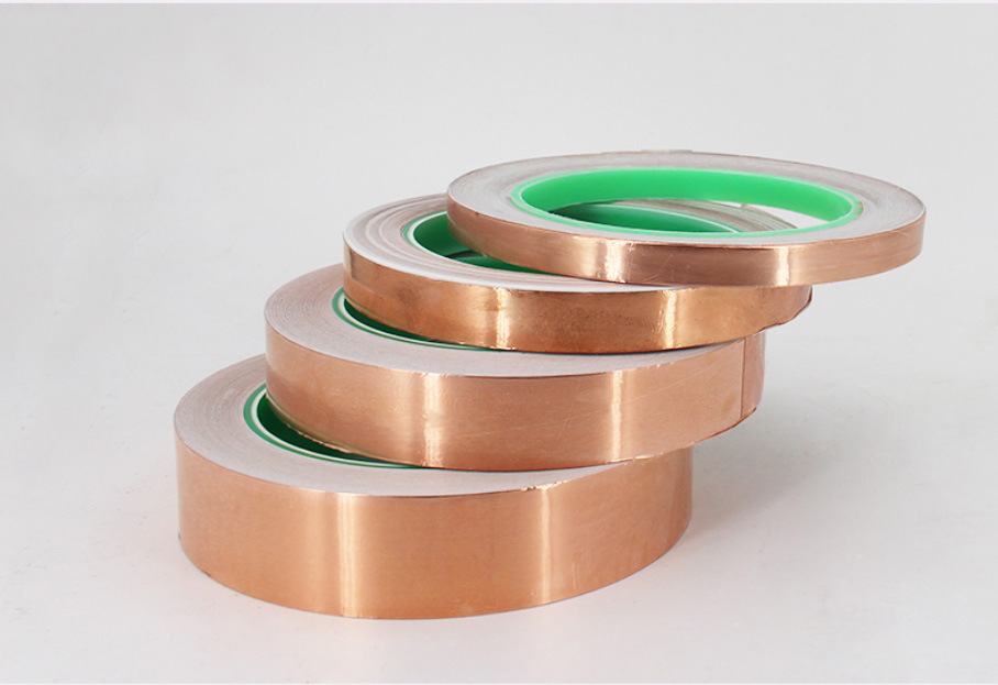 背胶铜箔导电屏蔽耐高温铜箔纸防辐射散热自粘单导双导电铜箔胶带