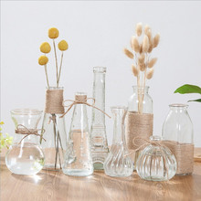 玻璃富贵竹创意插花器纳迪餐桌小雨点插花花瓶水晶玻璃插花瓶摆件