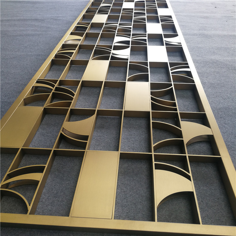 酒店别墅客厅不锈钢屏风装饰工程家用现代简约厨房客厅中式花格