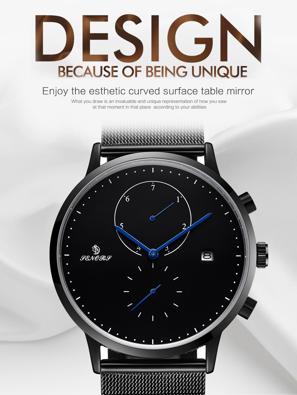 赛娜斯senors抖音同款多功能手表防水石英表男表厂家直销sn078