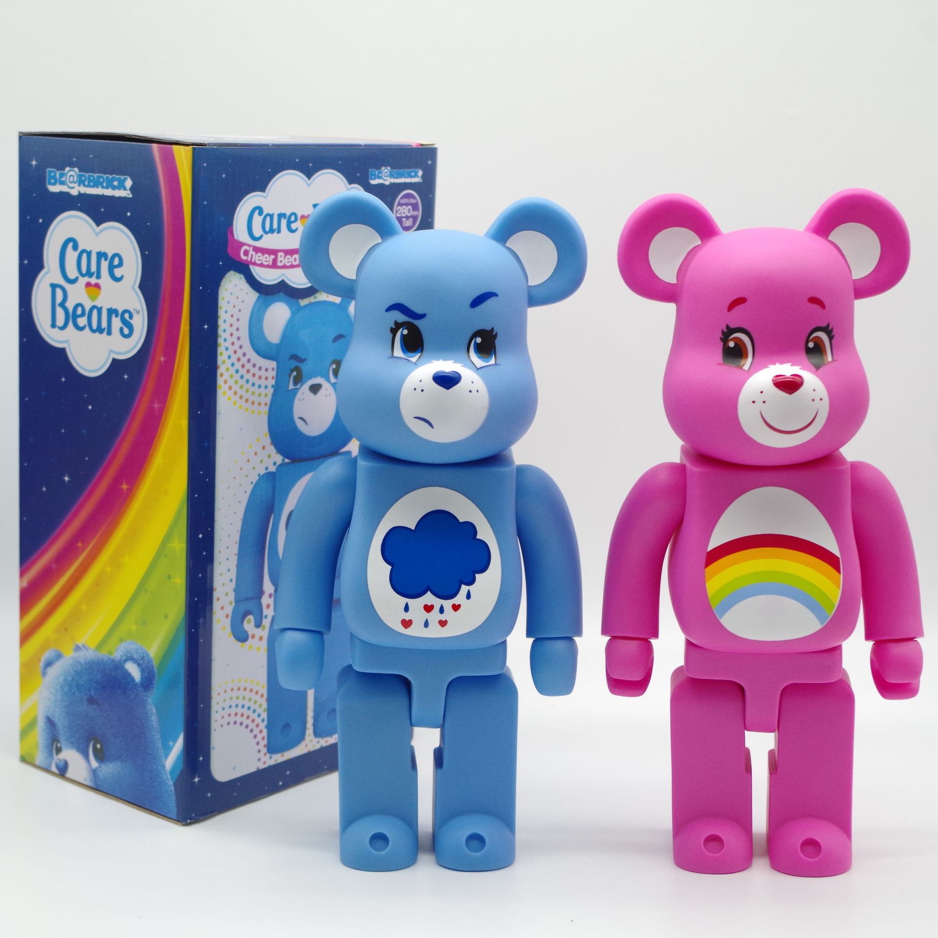 潮玩陈冠希bearbrick 暴力熊积木熊天气雨彩虹公仔摆件模型400%