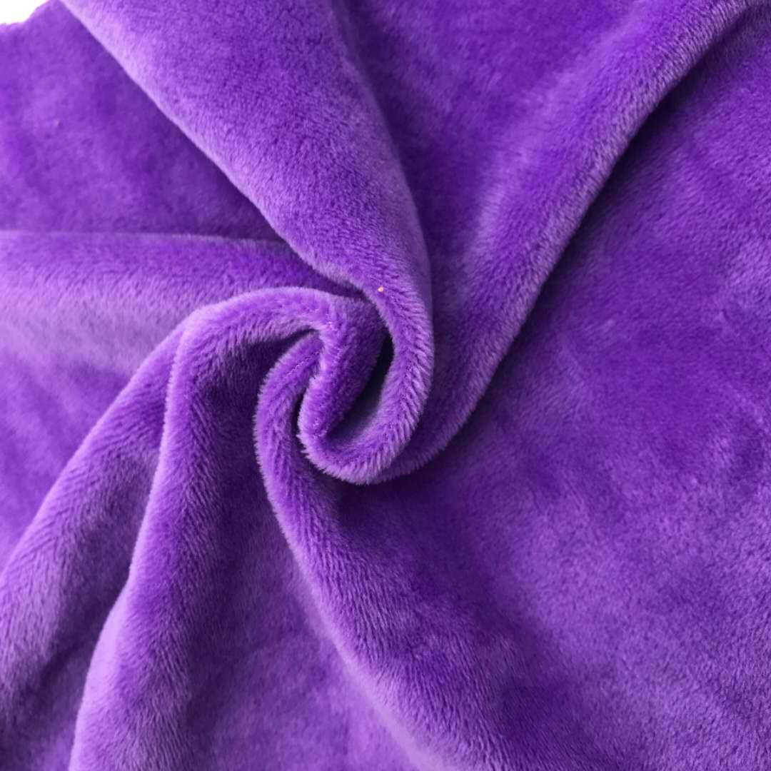 现货供应 单面法兰绒 烫光面料 家居服毛毯运动套装面料