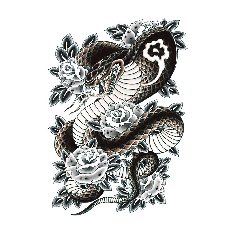 满背纹身贴欧美浮世绘后背大图案霸气写真摄影水转印防水纹身贴纸