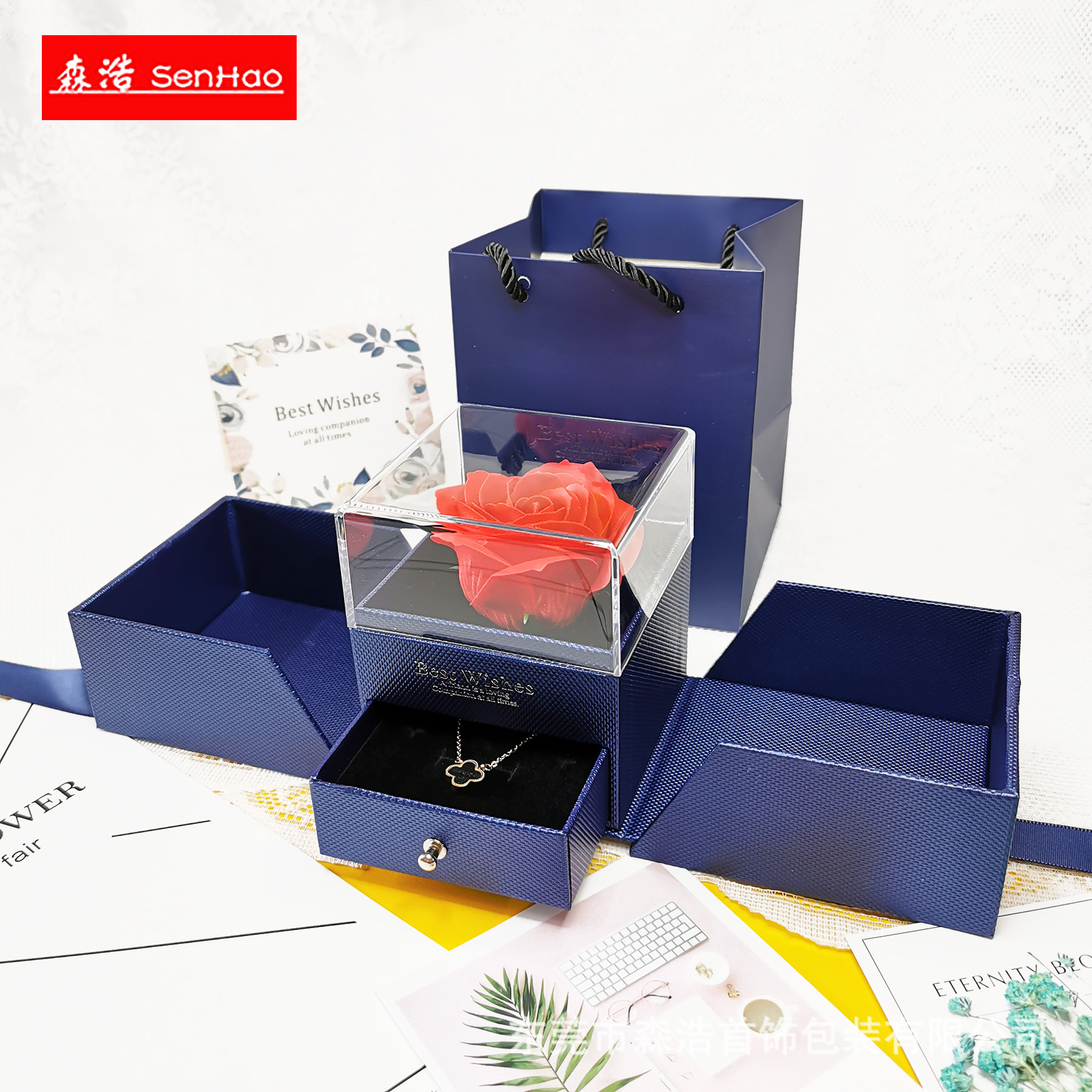 Rose Gift Box Jewelry Box Single Flower Preserved Fresh Flower Jewelry Box Ring Necklace Box Lipstick Box