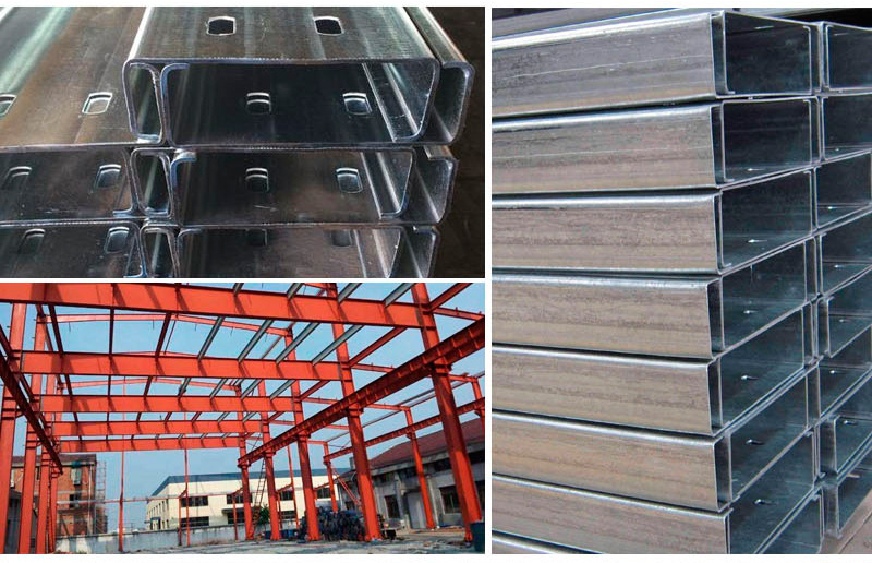 c型钢 厂家直销 檩条 镀锌c型钢 q235 q345 c型钢加工打孔