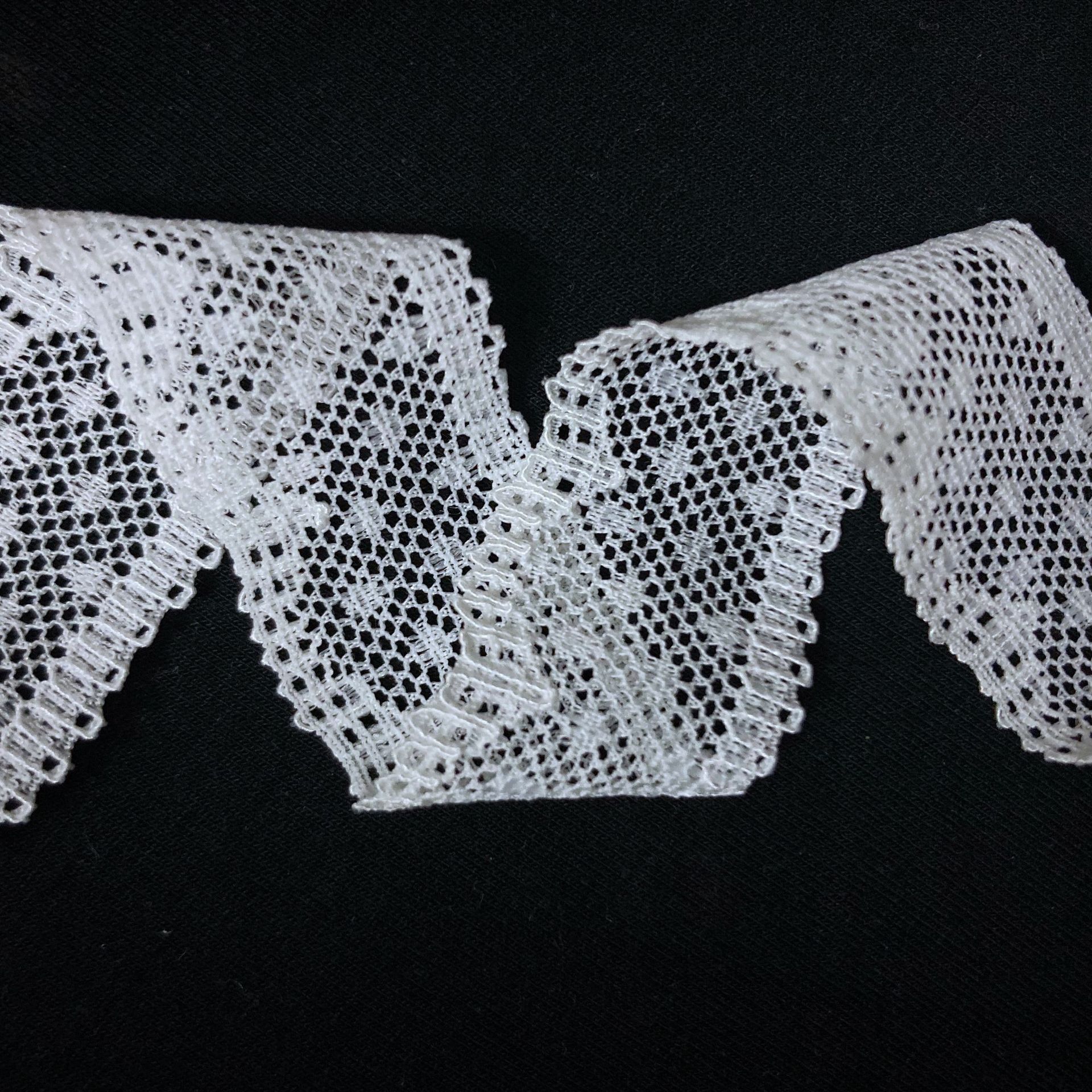 锦纶丝小边弹力花边蕾丝星点花型内裤腰头内衣配饰服装辅料厂批发