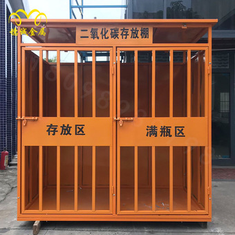 广东广州工厂乙炔氧气防护棚 中铁蓝白色氧气瓶存放防护铁棚笼子