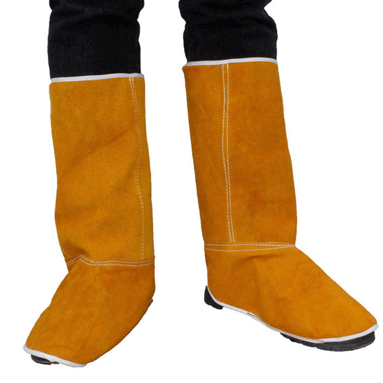 批发长款电焊护脚套牛皮焊工脚盖护脚劳保用品防烫伤隔热高温