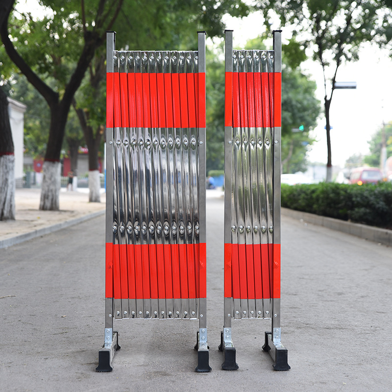 不锈钢伸缩围栏户外门口施工活动隔离可移动折叠防护栏幼儿园围挡
