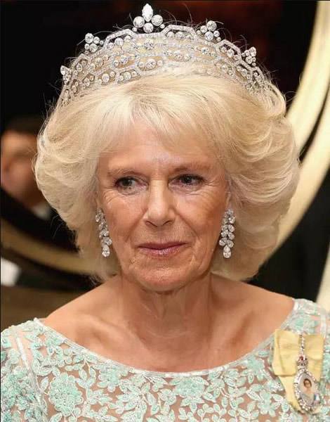 英国王室卡米拉王妃greville tiara锆石皇冠新娘结婚复古婚礼头饰