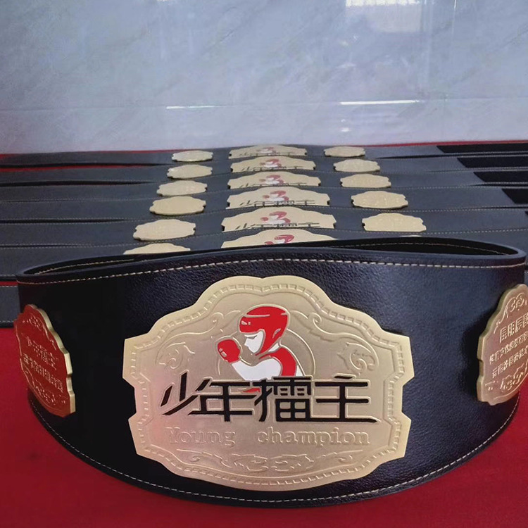 拳王金腰带武林风散打泰拳腰带定 制金属腰带wbc wbf金腰带订 做