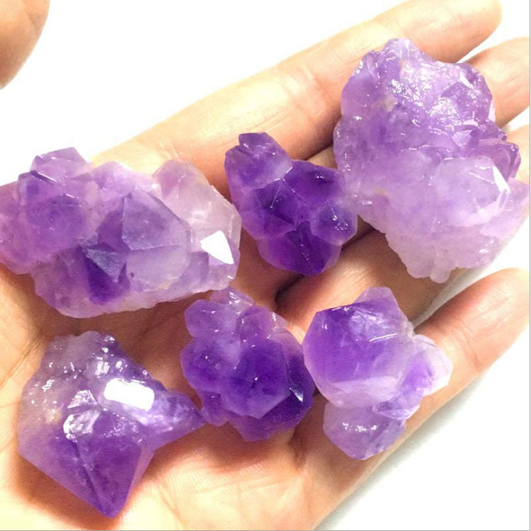 天然紫水晶簇骨干紫晶原石 矿石标本吊坠挂坠项链 男女饰品礼物