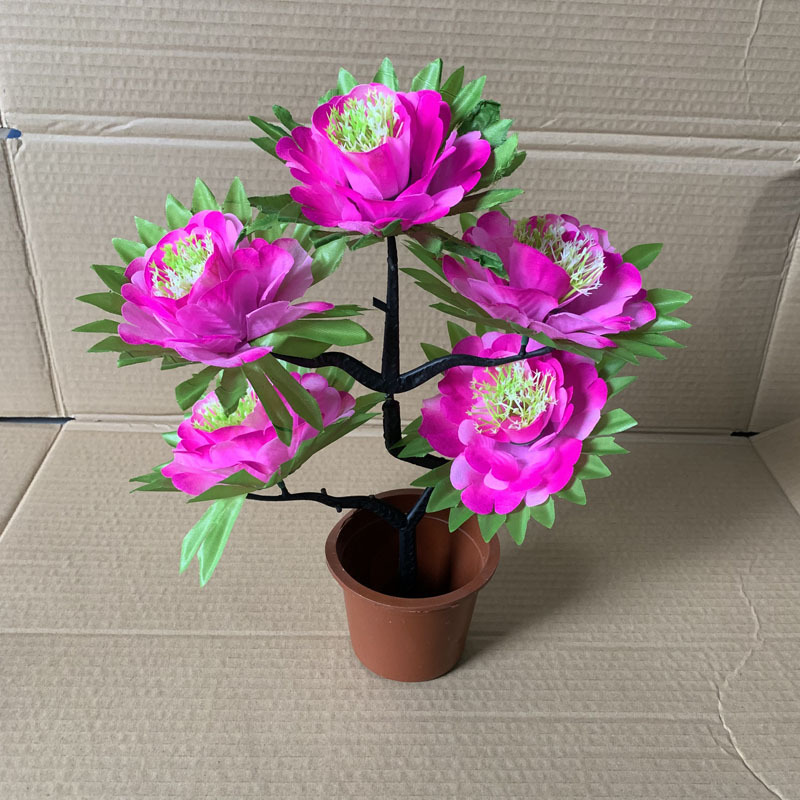 塑料盆花五七花塑料假花清明扫墓上坟摆放墓碑花烧纸祭祀菊花拉花