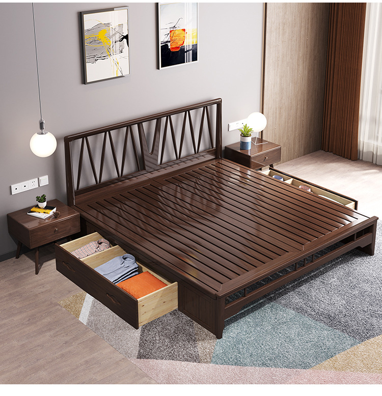 北欧全实木主卧1.8米双人床小户型1.2米现代简约日式1.5米经济型