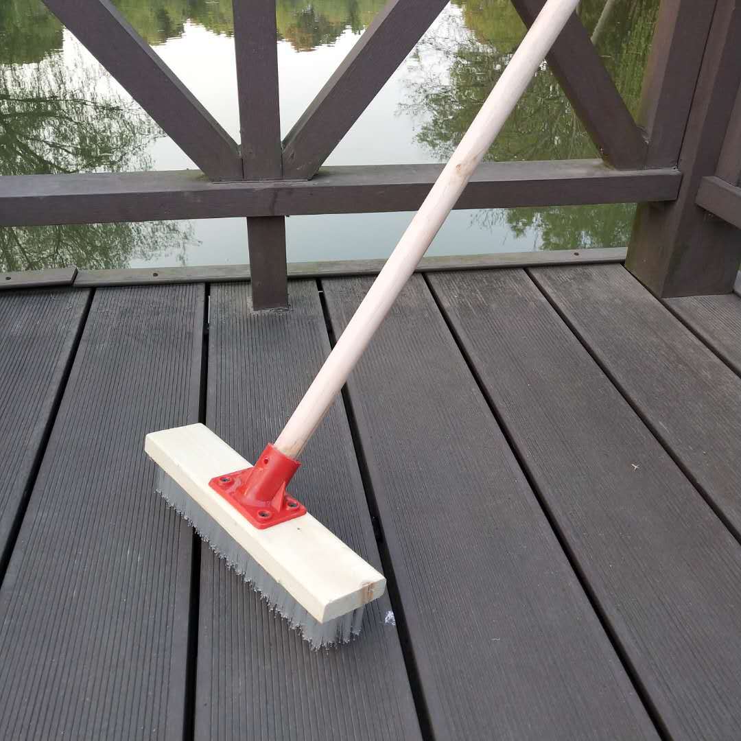 长柄地板刷 木刷清洁刷 浴室刷地砖卫生间地刷40cm