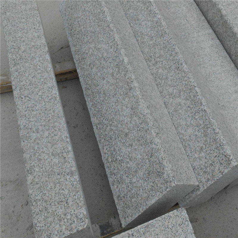 花岗岩五莲灰路沿石 直角火烧面大理石路边石 路缘石道路侧石安装