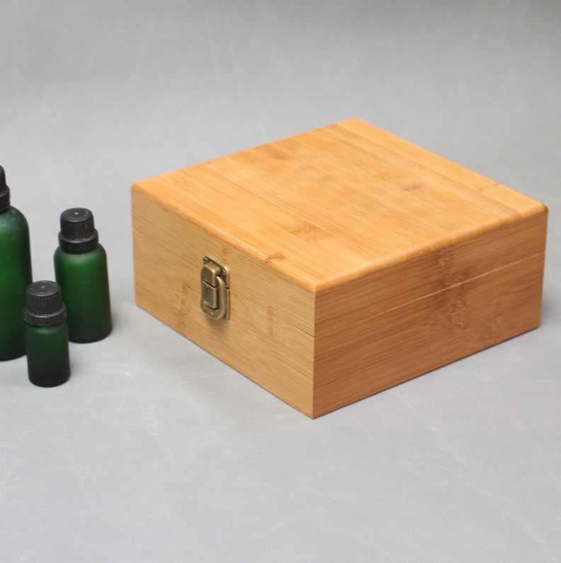 定制竹制精油盒木盒 木质精油瓶收纳盒翻盖 精油竹木盒子定做logo