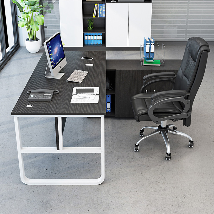 办公桌桌椅组合商务办公桌椅时尚经理桌董事长钢木家具大班台组装