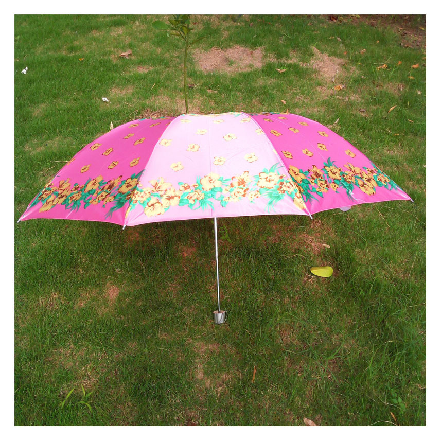 Factory Supply Wholesale UV Protection Tri-Fold Sunny Umbrella 10 Bone Flower Satin Boutique Lady Umbrella