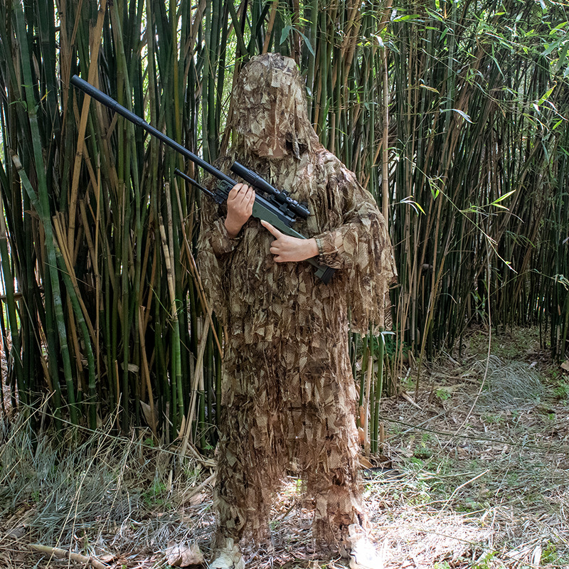 3d树叶迷彩吉利服户外野战伪装服丛林cs训练观鸟服 打猎服 狩猎衣