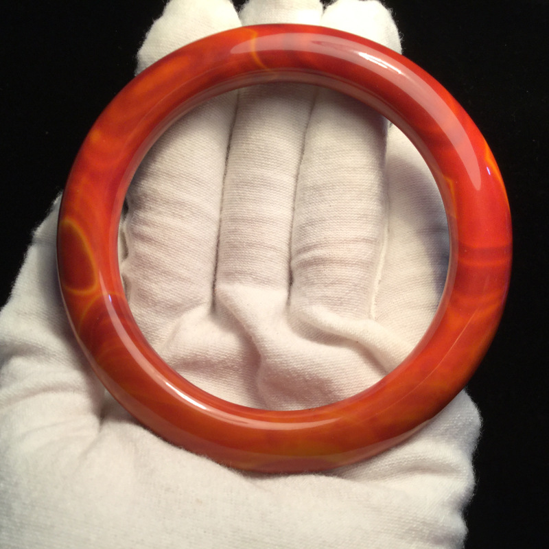 天然战国红玛瑙手镯 女款民族风经典百搭手镯子 玉石镯子批发