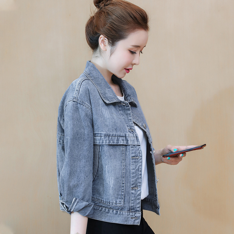 短款牛仔小外套女士2020年秋冬装新款韩版宽松秋季百搭夹克上衣厚