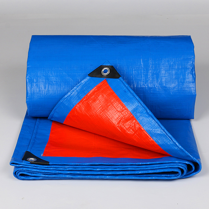 160g蓝桔篷布防水防晒防雨布苫布盖布pe塑料彩条布遮阳遮雨布棚布