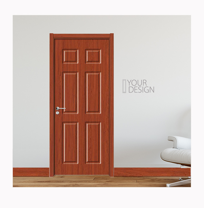 外贸出口木门非洲欧洲南美中东pvc mdf 木门免漆室内卧室木门