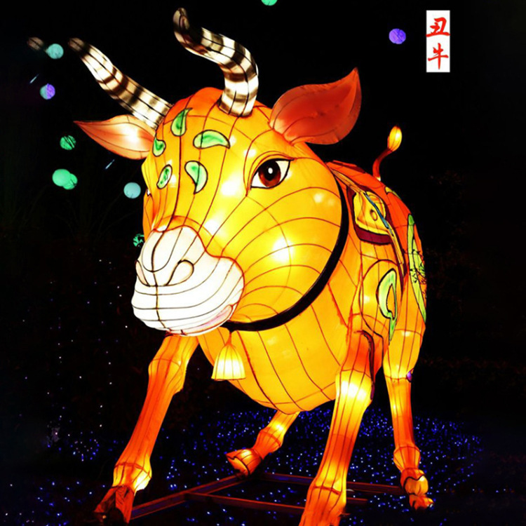 2021年牛灯笼春节元宵大型牛年花灯彩灯定制园区景区政府亮化工程