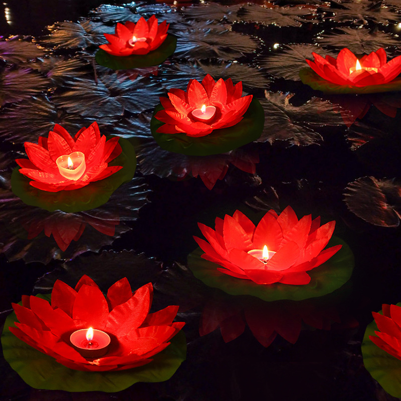 中秋河灯荷花灯许愿灯莲花灯水灯水上创意型祈福孔明灯花灯船