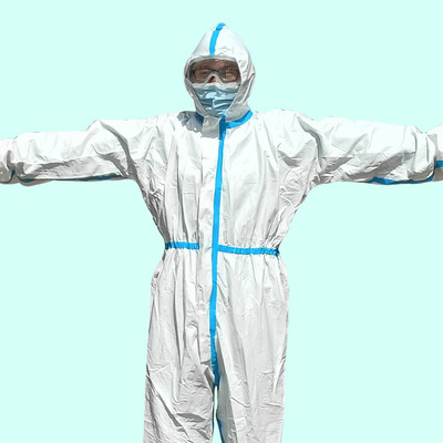 厂家直销无纺布防尘服tpu覆膜透气水刺无纺布一次性防护服现货