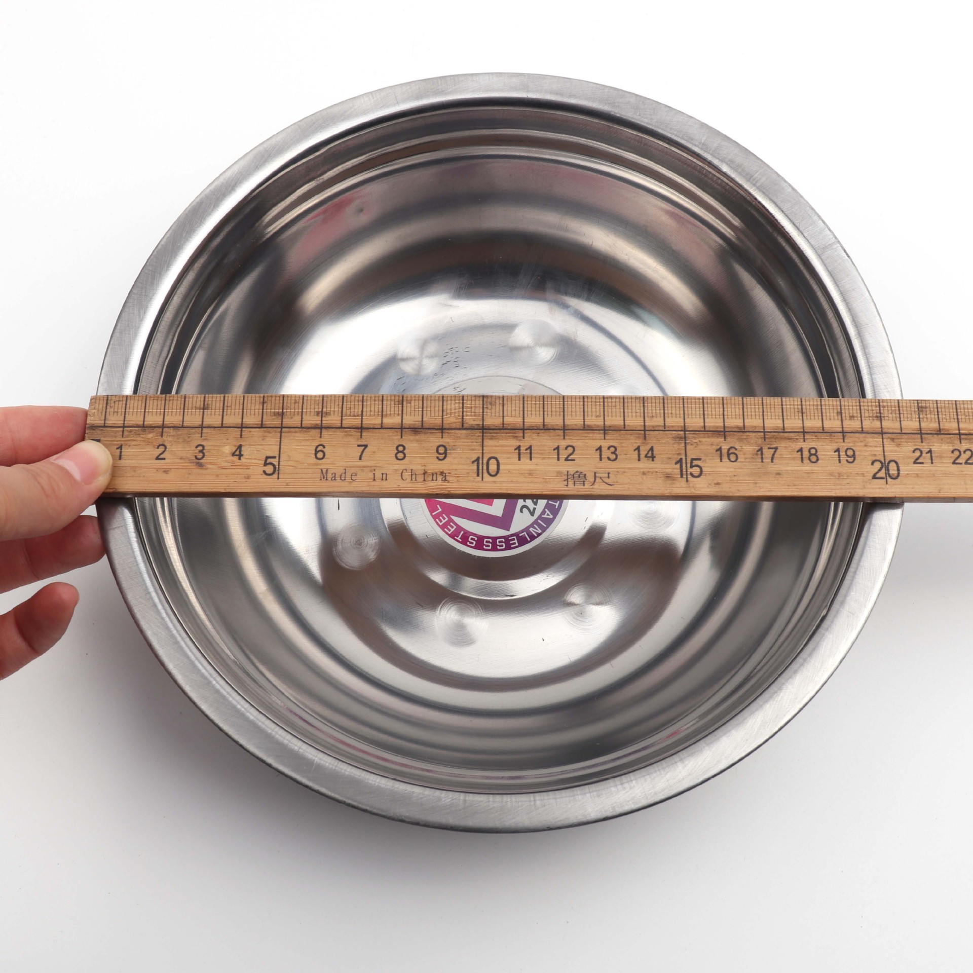 2二两元店日用百货22#钢碗不锈铁汤盆 单层汤碗饭碗地摊批发货源