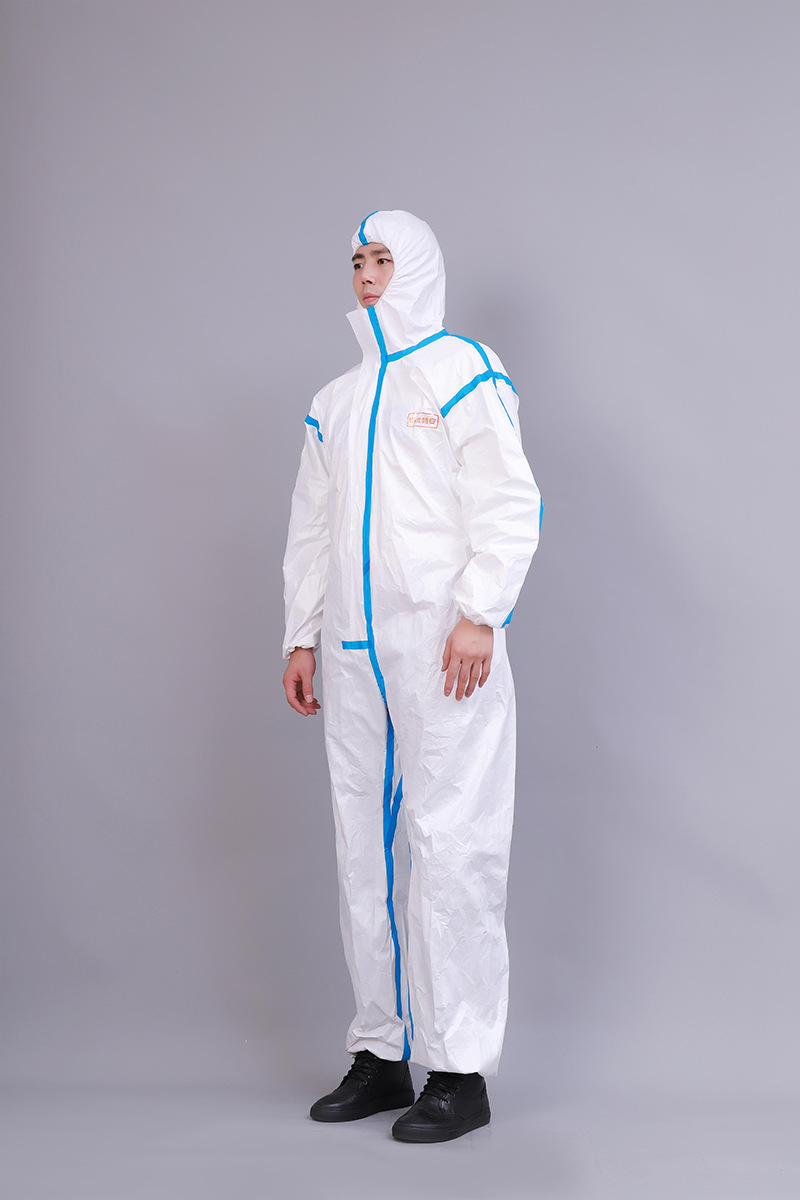 一次性防化服一次性防护服覆膜防油拒水透气防疫用防化服隔离衣