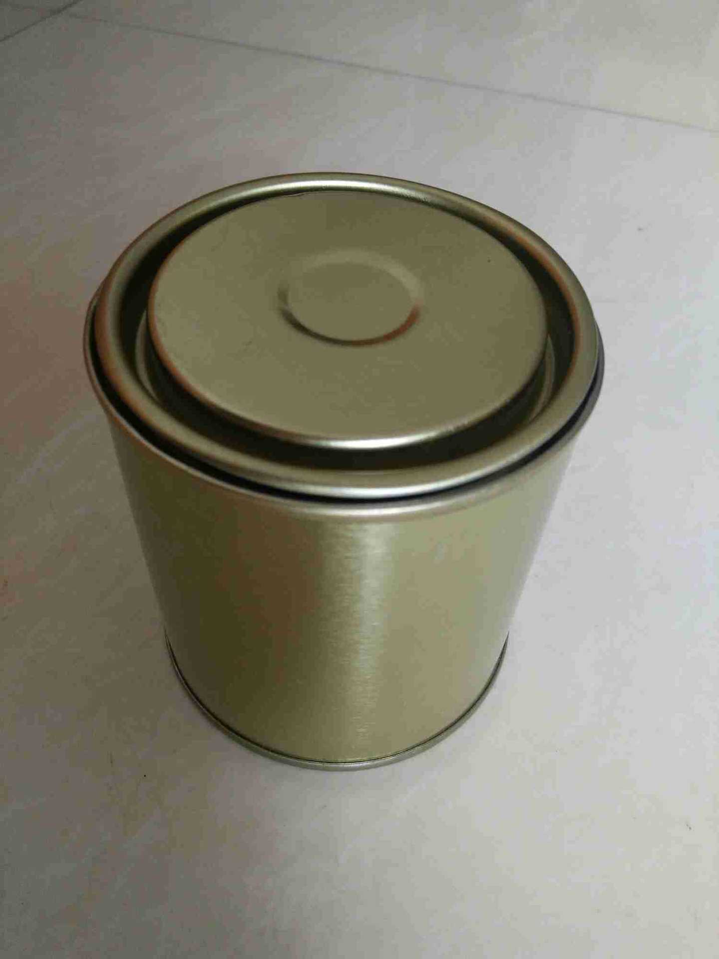 250ml样品铁皮罐圆罐0.37胶水罐油漆化工罐马口铁涂黄罐涂白涂素
