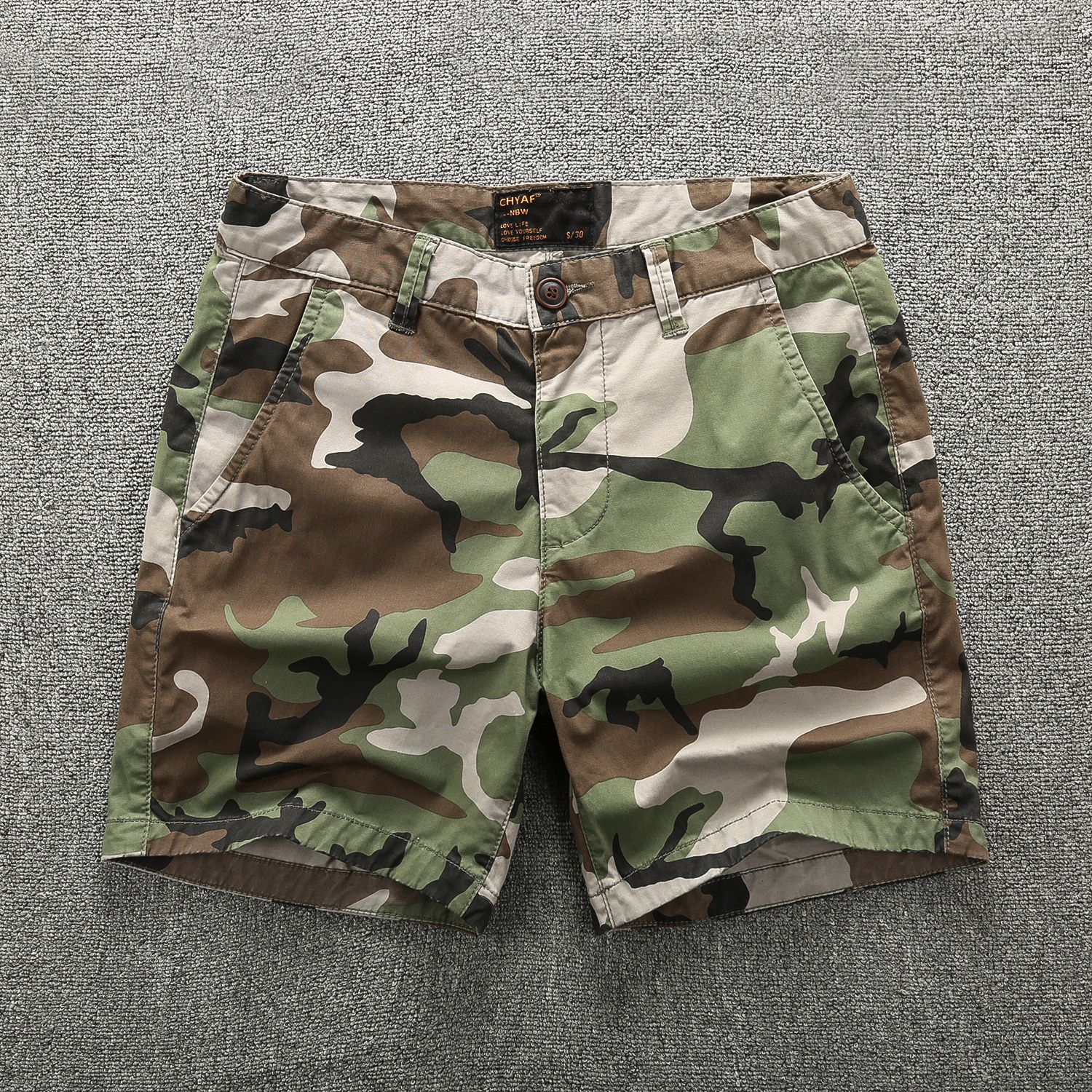 2023 New Camouflage Workwear Shorts Men's Loose Men's Casual Pants Fifth Pants Summer Menswear Cross-Border