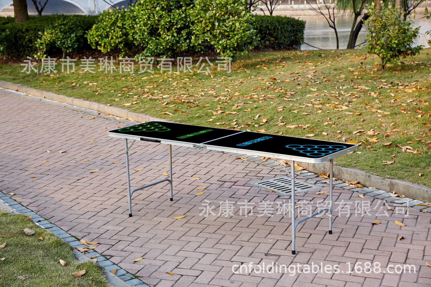 4米折叠桌 游戏桌 铝合金折叠桌 啤酒桌 beer pong 图案定制桌