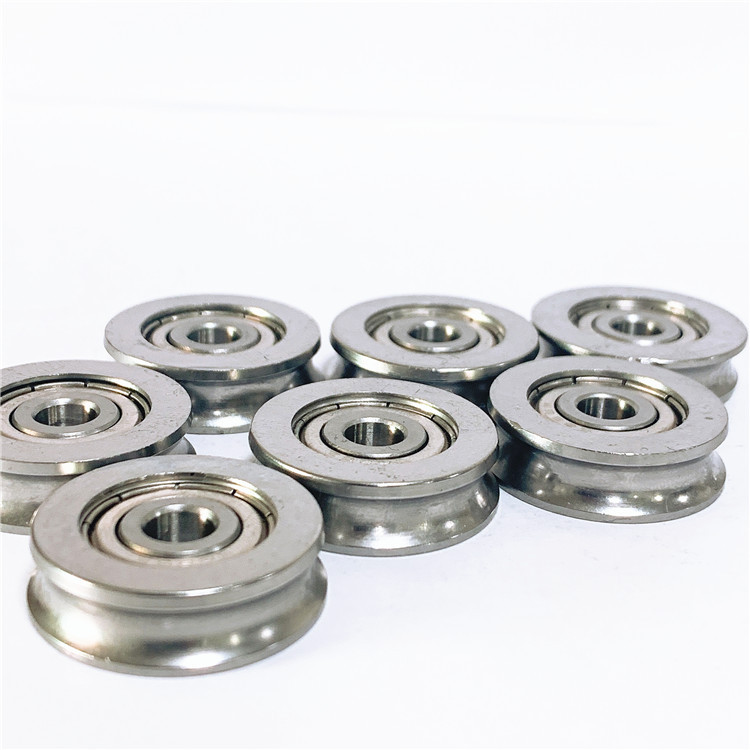 外圈带槽轴承 s625不锈钢u型轴承 凹槽滑轮导轮轴承v625