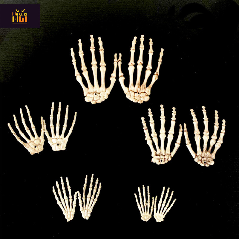 新款万圣节道具搞怪骷髅手爪骨架手摆件鬼屋密室逃脱装饰气氛道具