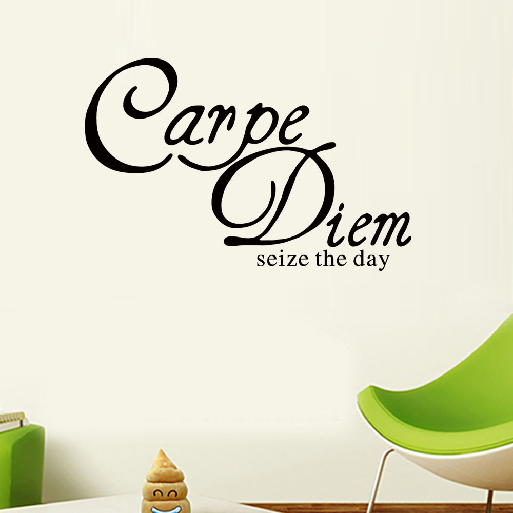 dx091carpe diem seize the day客厅卧室背景墙英文墙贴定制批发