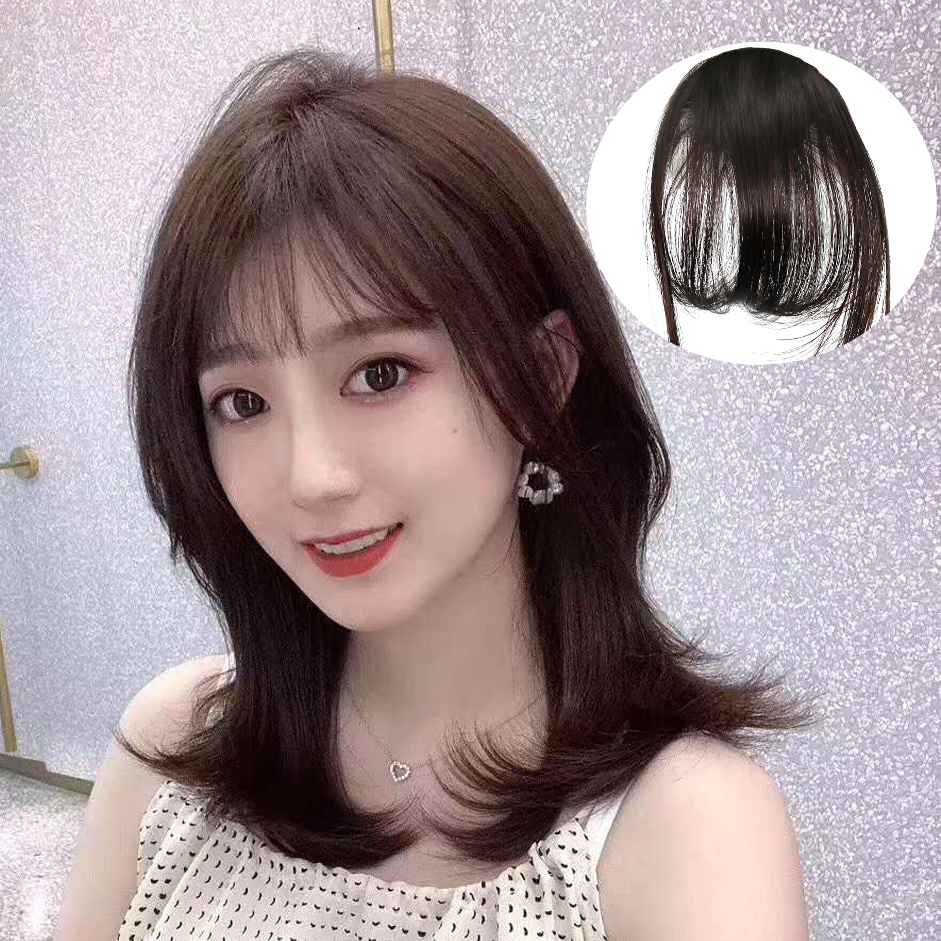 迷你假发刘海空气刘海假刘海女超薄隐形无痕齐刘海假发片漫画