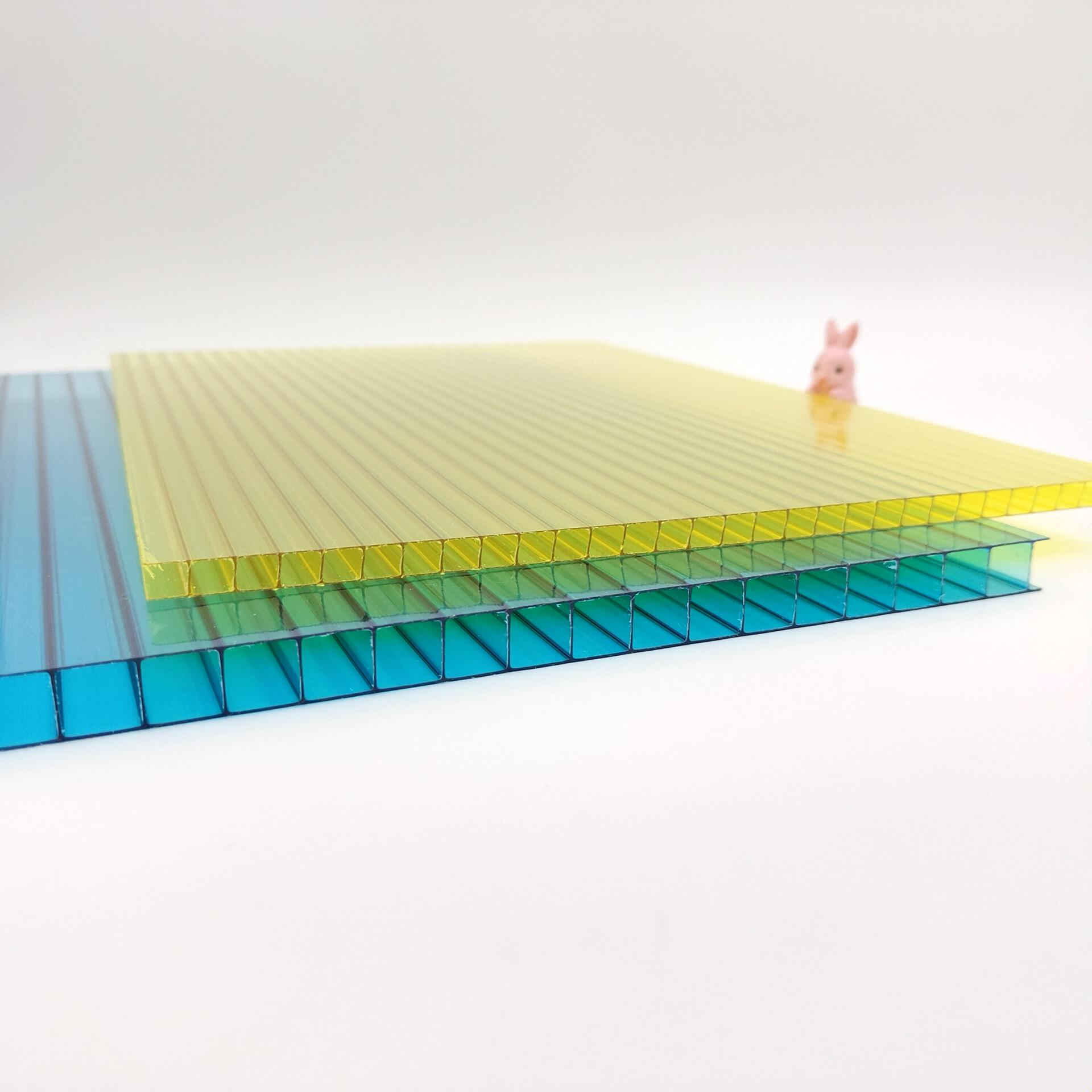 新款窗台遮阳板 彩色雨棚阳光板 透明实心遮阳挡光pc板