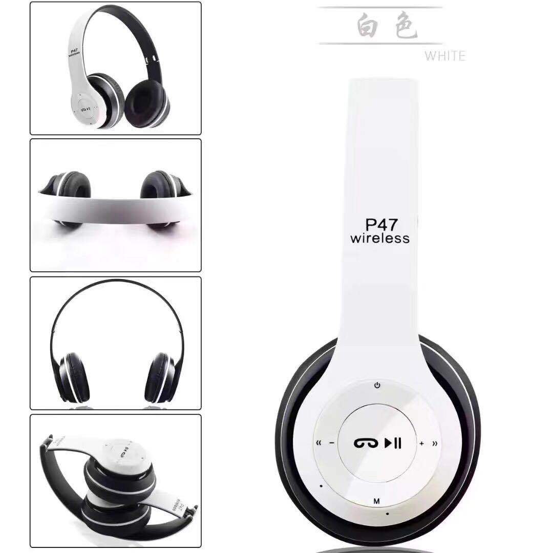 P47 Bluetooth Headset E-Sports Foreign Trade Online Course Telephone Headset Support Wholesale College Style Headset Bluetooth Headset