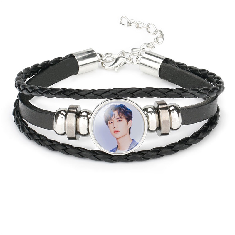 明星影视周边应援陈情令肖战王一博手环手饰学生皮绳手链定制图案