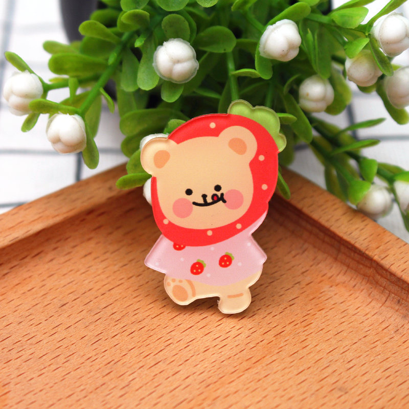 Cute Cartoon Brooch Acrylic Badge Girl Heart Personalized Pin Bag Ornaments Korean Clothes Accessories