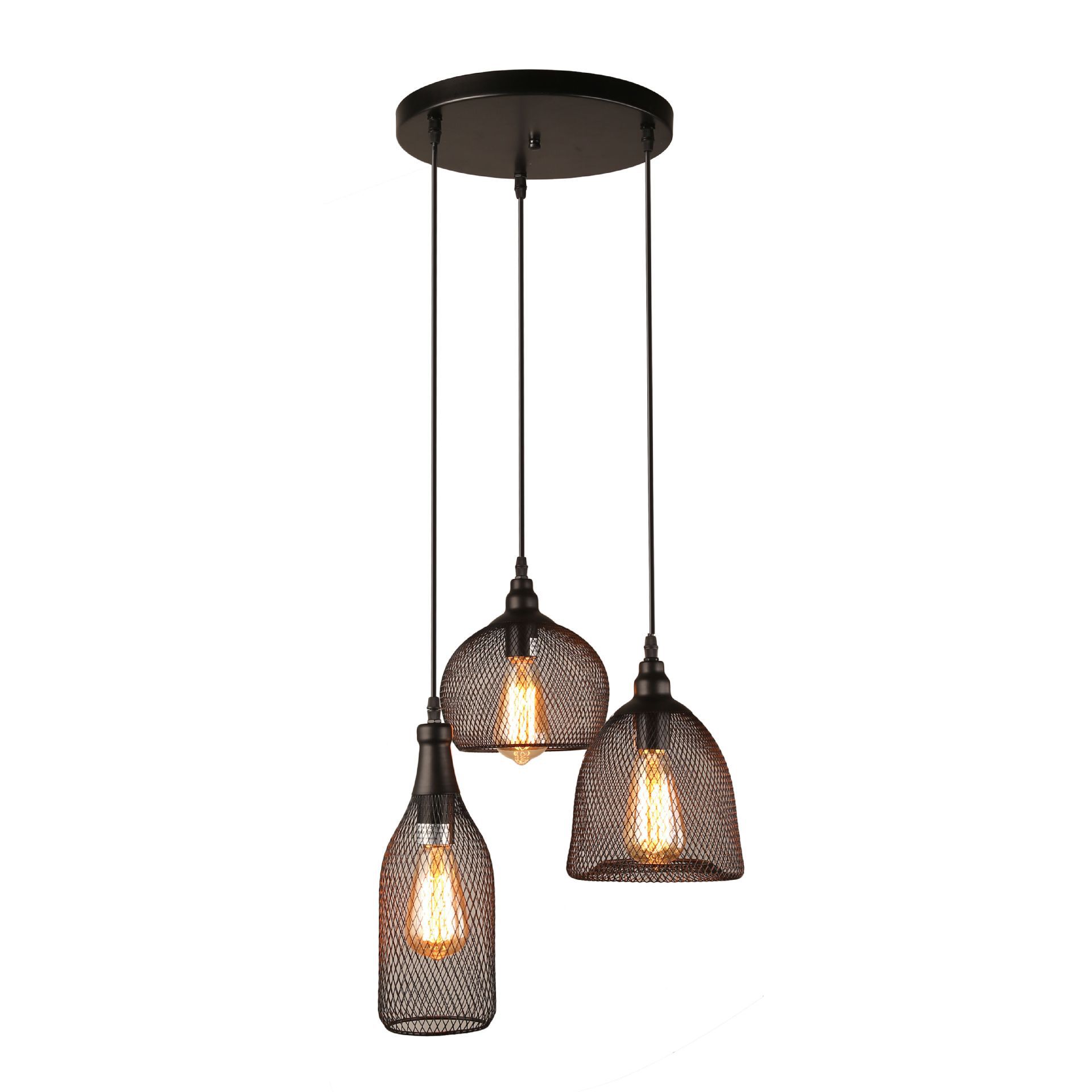 亚马逊外贸电商美式工业风格复古吊灯吧台餐厅酒瓶休闲娱乐场所灯