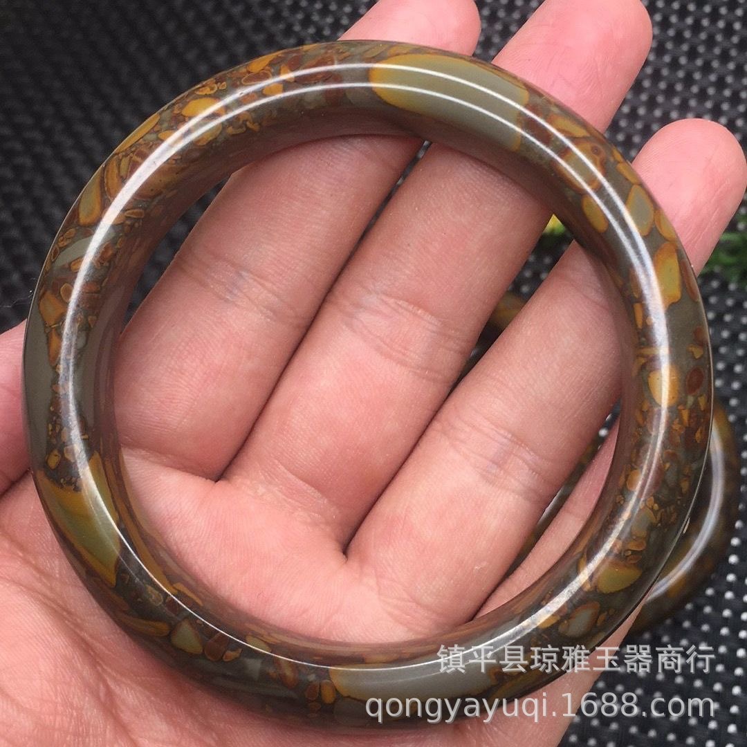 会销礼品山东女娲石手镯子七彩玉石玉器女款玉镯批发直播送礼货源