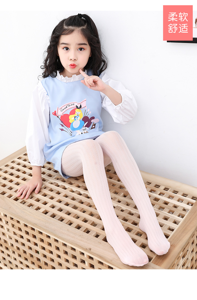 春夏新款儿童连裤袜精梳棉网眼镂空女童打底裤防勾丝韩版公主袜薄