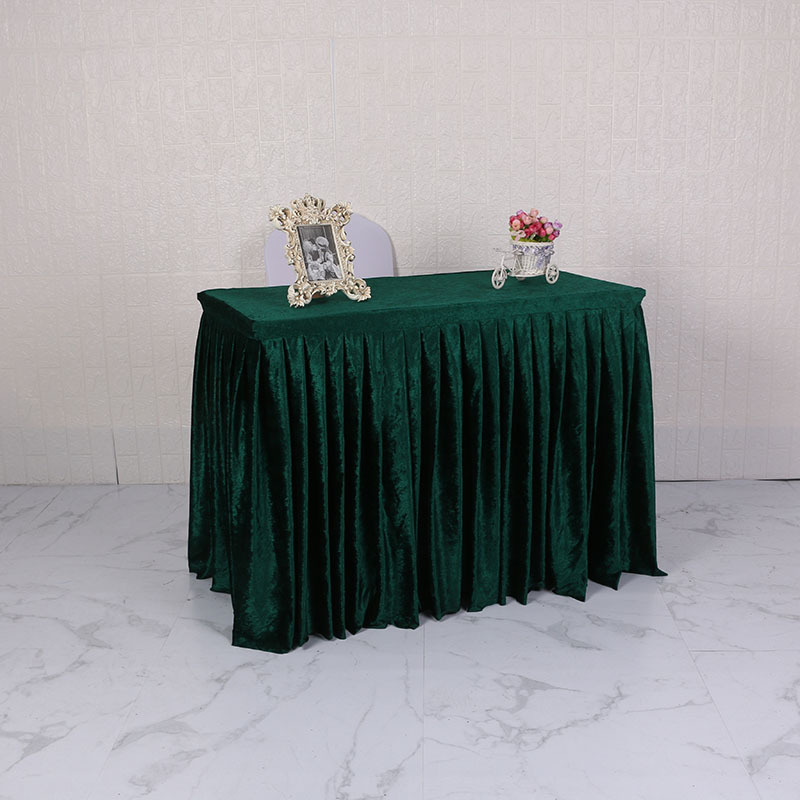 金丝绒会议桌布桌裙长方形涤纶台裙桌裙签到台布多规格颜色可选
