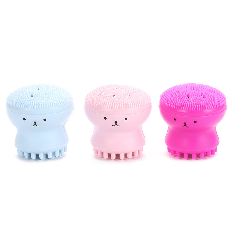 Small Octopus Wash Baby's Hair Massage Brush Silicone Cleansing Facial Brush Jellyfish Sponge Facial Cleaner