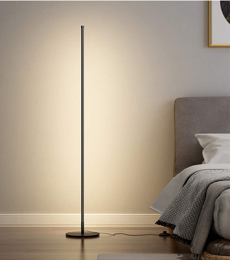 极简线条落地灯led室内客厅卧室书房床头灯北欧氛围立式落地台灯